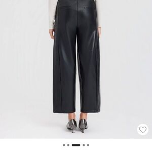 Black Wide-Leg Faux Leather Pants